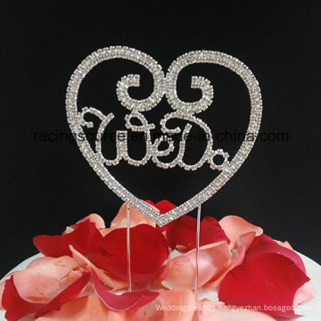 We Do Heart Shape Rhinestone Wedding Cake Topper for Cake Decoration